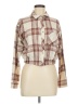 No Comment Plaid Brown Long Sleeve Blouse Size M - photo 1