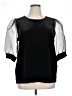 Halogen Black Short Sleeve Blouse Size XL - photo 1