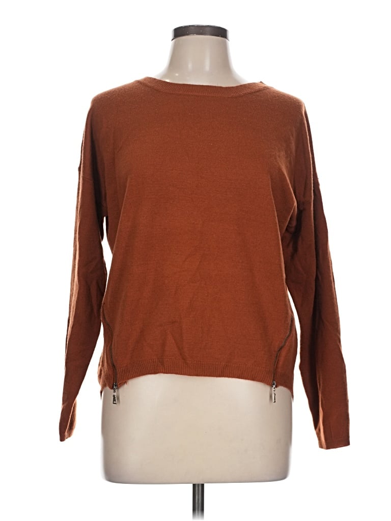 Pre-owned Mine Long Sleeve Top Brown Boatneck Tops