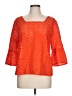 Halogen Orange 3/4 Sleeve Blouse Size L - photo 1