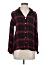 Cino 100% Viscose Plaid Red Long Sleeve Button-Down Shirt Size XXS - photo 1