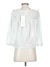guadalupe 100% Viscose White 3/4 Sleeve Blouse Size S - photo 2