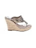 Jack Rogers 100% Leather Silver Green Wedges Size 6 - photo 1