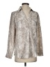 Ann Taylor 100% Polyester Animal Print Silver Long Sleeve Blouse Size XS - photo 1