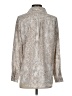 Ann Taylor 100% Polyester Animal Print Silver Long Sleeve Blouse Size XS - photo 2