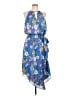 Parker 100% Polyester Floral Blue Casual Dress Size L - photo 1