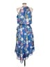 Parker 100% Polyester Floral Blue Casual Dress Size L - photo 2