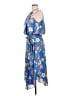 Parker 100% Polyester Floral Blue Casual Dress Size L - photo 5