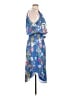 Parker 100% Polyester Floral Blue Casual Dress Size L - photo 4