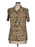 DressBarn 100% Polyester Animal Print Tan Short Sleeve Blouse Size 14 - photo 1