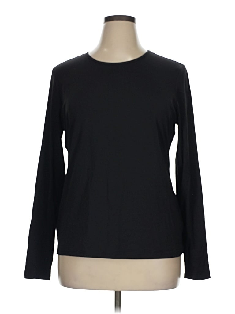 Pre-owned Lands' End Long Sleeve T-shirt In Black
