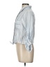 Love Notes 100% Cotton Stripes Blue Long Sleeve Button-Down Shirt Size L - photo 5