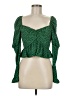 Topshop 100% Polyester Green 3/4 Sleeve Blouse Size 6 - photo 1