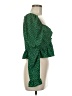 Topshop 100% Polyester Green 3/4 Sleeve Blouse Size 6 - photo 4