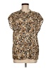 Assorted Brands Animal Print Brown Tan Short Sleeve Blouse Size M - photo 1
