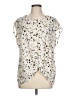 Pleione 100% Polyester Ivory Short Sleeve Blouse Size L - photo 1