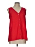 Blue Rain 100% Polyester Red Sleeveless Blouse Size L - photo 1