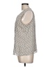 Christopher & Banks 100% Polyester Silver Sleeveless Blouse Size L - photo 5