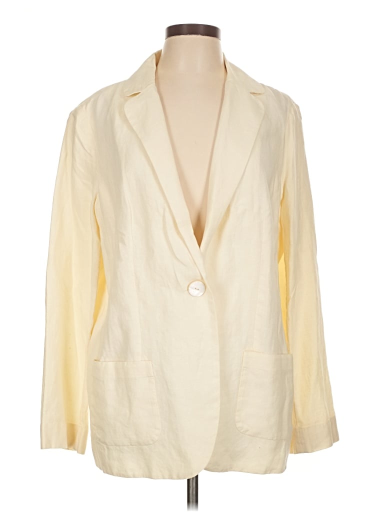 Pre-owned Jjill Blazer Jacket In White