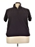 Port Authority Black Short Sleeve Blouse Size 3X - photo 1