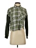 Love Notes Plaid Green Long Sleeve Blouse Size S - photo 1