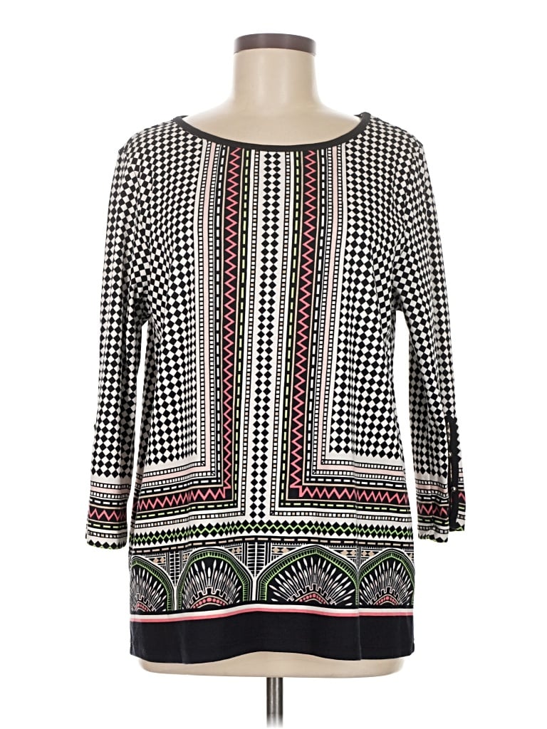 Pre-owned Rafaella 3/4 Sleeve Blouse In Black