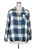 Billy T 100% Lyocell Plaid Blue Long Sleeve Button-Down Shirt Size 2X - photo 1