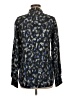 Theory Animal Print Black Long Sleeve Blouse Size M - photo 2