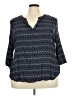 dalia 100% Rayon Blue 3/4 Sleeve Blouse Size 3X - photo 1