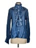 Unbranded 100% Polyester Blue Long Sleeve Blouse Size S - photo 1