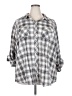 Unbranded Plaid Silver White 3/4 Sleeve Button-Down Shirt Size 2X (estimated) - photo 1