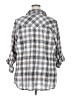 Unbranded Plaid Silver White 3/4 Sleeve Button-Down Shirt Size 2X (estimated) - photo 2