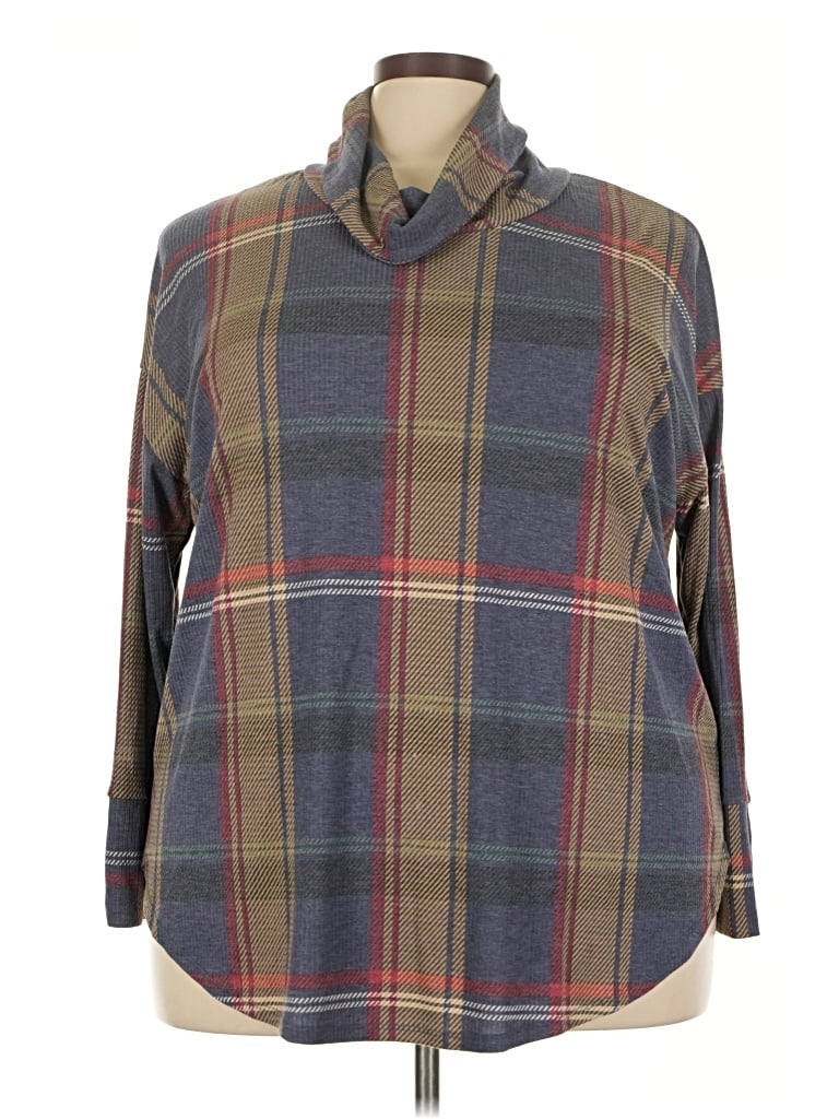 Pre-owned Lularoe Long Sleeve Polo Shirt In Brown