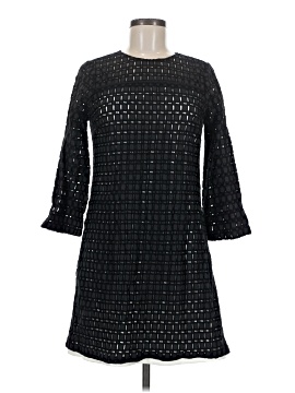 jacquard lace mini dress Halter Lace Jacquard Flared Hem Mini Dress, Blue / XS main image 1