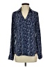 Express 100% Polyester Paisley Blue Long Sleeve Blouse Size S - photo 1