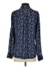 Express 100% Polyester Paisley Blue Long Sleeve Blouse Size S - photo 2
