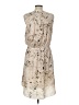 H By Halston 100% Polyester Paisley Tan Casual Dress Size L - photo 2