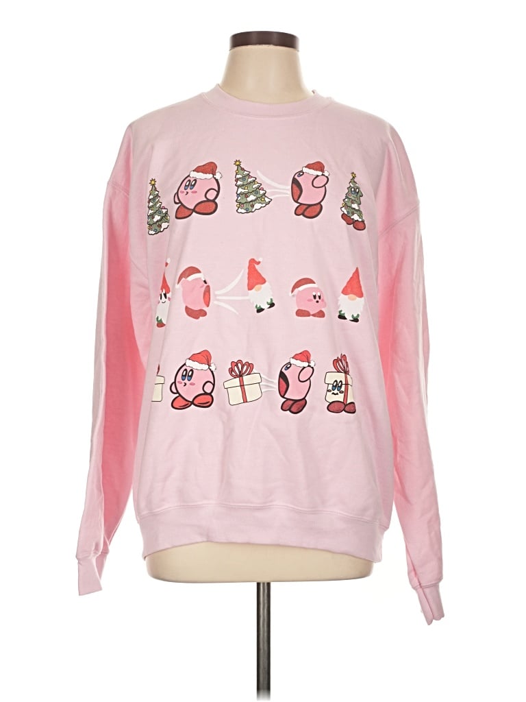 Pre-owned Gildan Sweatshirt In Pink