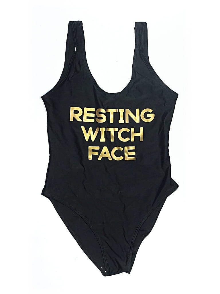 Pre-owned Polly One Piece Swimsuit In Black