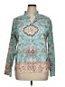 Unbranded Paisley Teal Long Sleeve Blouse Size XL - photo 1