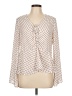 cedar & Gold 100% Polyester Polka Dots Ivory Long Sleeve Blouse Size L - photo 1