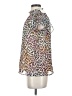 Sugar Lips 100% Polyester Animal Print Brown Sleeveless Blouse Size XS - photo 5