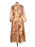 Maison Tara 100% Polyester Paisley Yellow Casual Dress Size 12 - photo 2