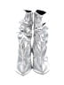 Azalea Wang 100% Leather Metallic Silver Boots Size 10 - photo 2