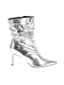 Azalea Wang 100% Leather Metallic Silver Boots Size 10 - photo 1