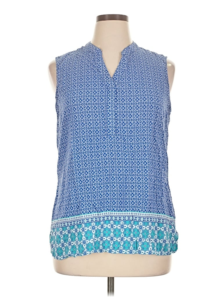 Pre-owned Talbots Outlet Sleeveless Blouse In Blue