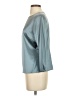 Barry Bricken Metallic Silver 3/4 Sleeve Blouse Size S - photo 5
