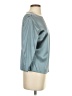 Barry Bricken Metallic Silver 3/4 Sleeve Blouse Size S - photo 4