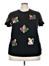 Unbranded Floral Black Short Sleeve T-Shirt Size 2X - photo 1