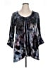One World Blue 3/4 Sleeve Blouse Size 1X (estimated) - photo 1